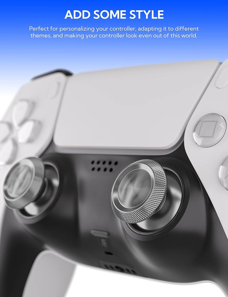 Avericht Metal Thumbsticks for PS5 Controller, Aluminum Joystick Replacement Kit for Dualsense Controller Accessories (Silver) - Image 4
